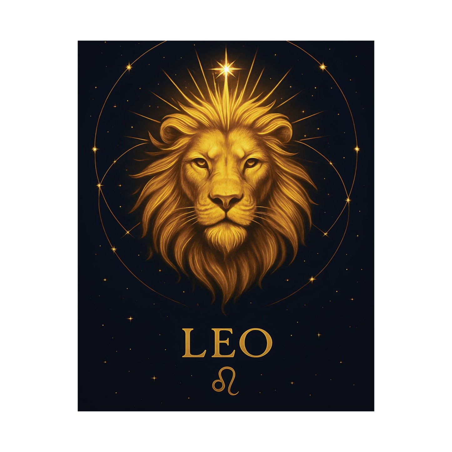 Leo Zodiac Constellation Matte Poster – Celestial Lion Astrology Wall Art Print (Multiple Sizes)