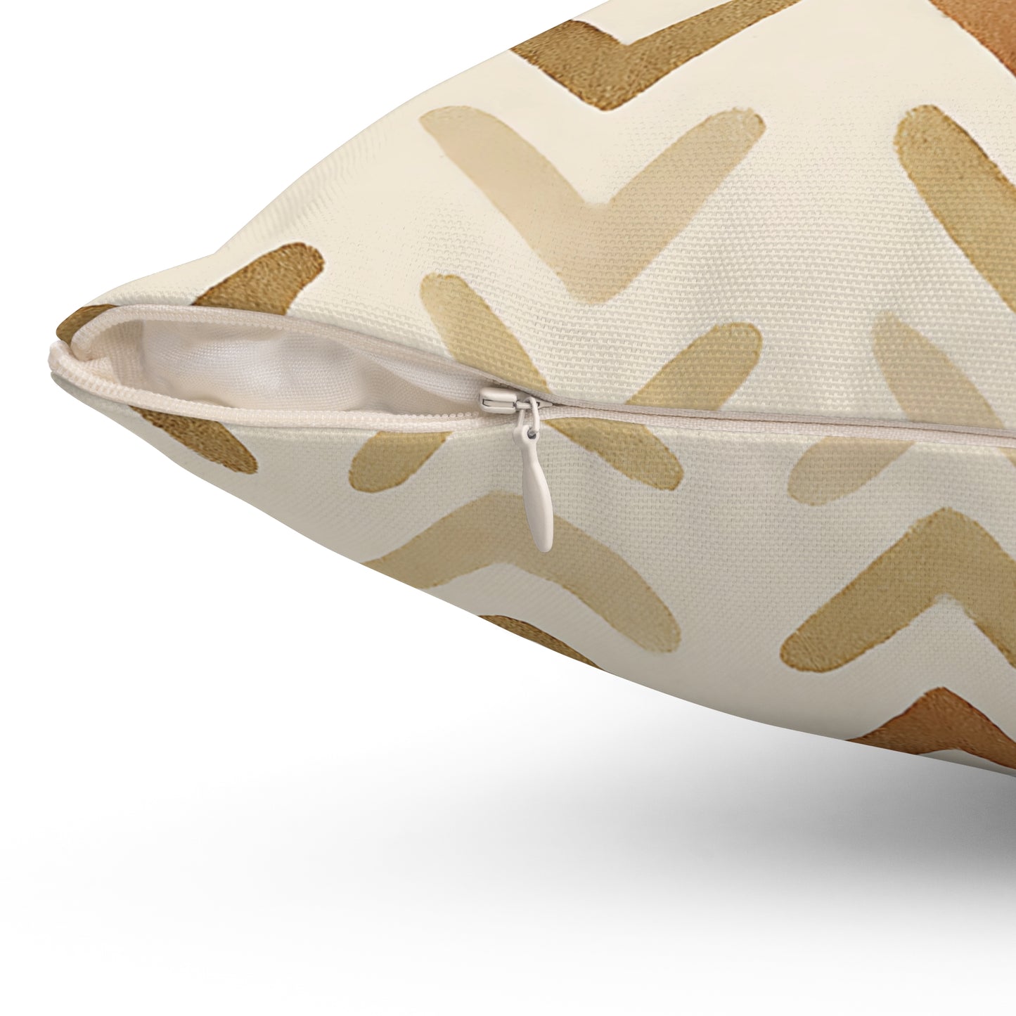 Earth Tone Chevron Throw Pillow - Modern Boho Decorative Cushion with Double-Sided Print