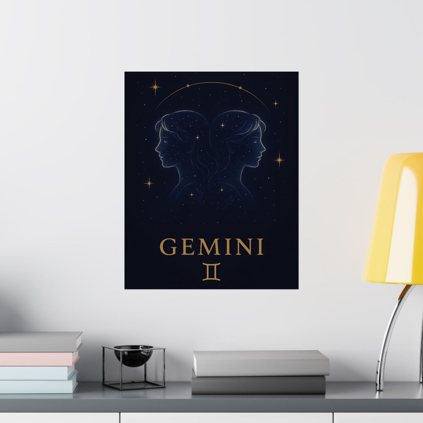 Gemini Zodiac Constellation Matte Poster – Celestial Astrology Wall Art Print (Multiple Sizes)