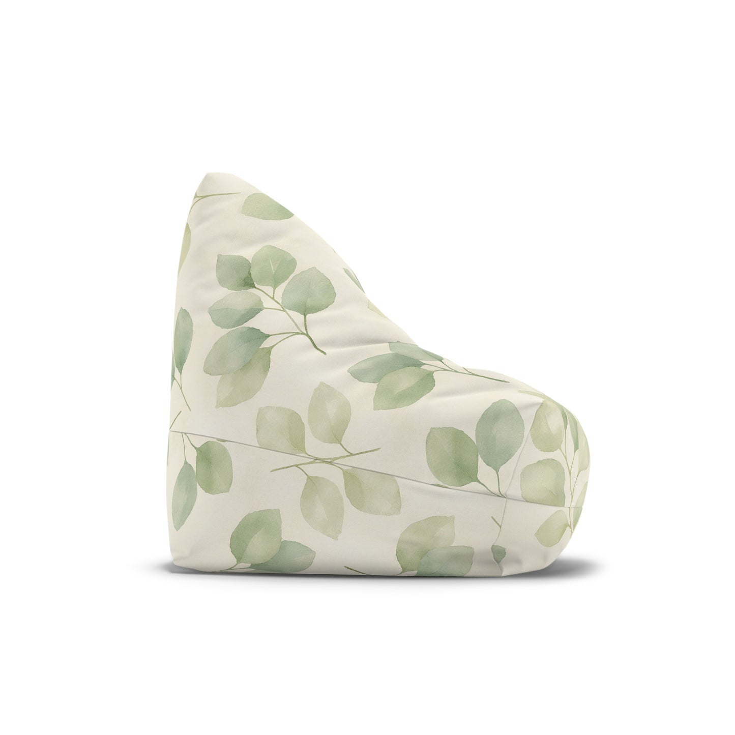Botanical Leaf Bean Bag Cover — Soft Green Watercolor Foliage