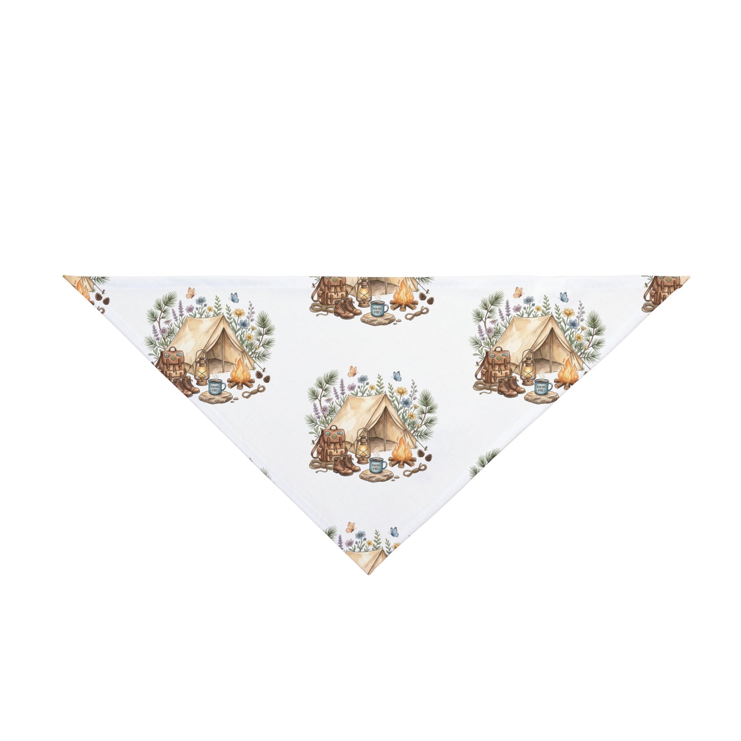 Camping Dog Bandana — Cute Tent & Campfire Pet Scarf