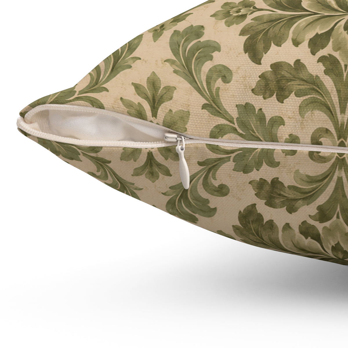 Vintage Damask Floral Throw Pillow