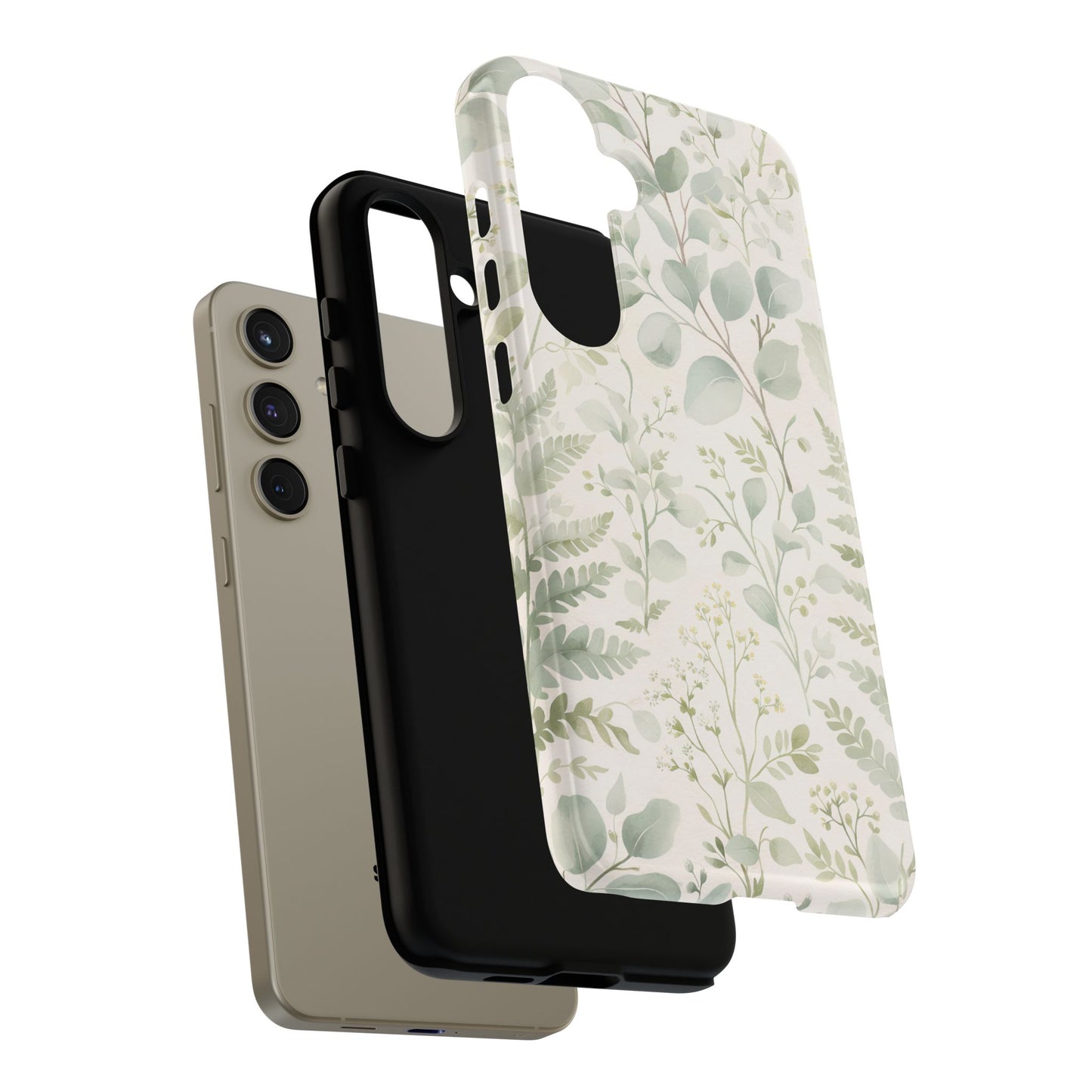 Floral Fern Tough Phone Case — Soft Green Botanical iPhone Cover