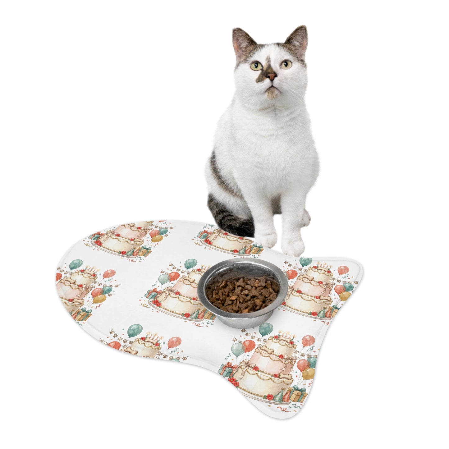 Birthday Cake Pet Feeding Mat — Festive Non-Slip Placemat for Dogs
