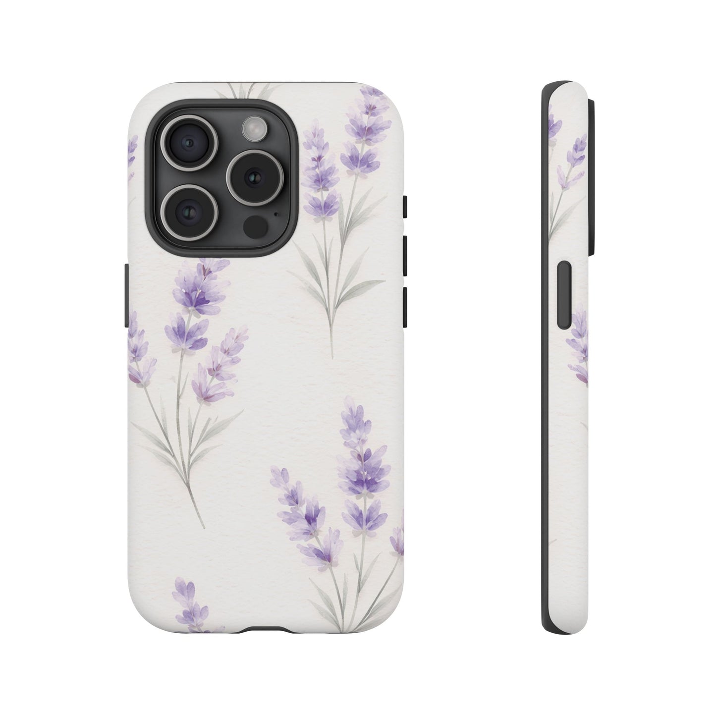 Lavender Floral Phone Case — Protective Tough Case with Purple Botanical Print