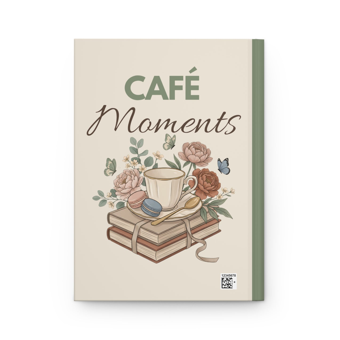 Café Moments Hardcover Journal — Floral Coffee & Books Notebook for Cozy Mornings