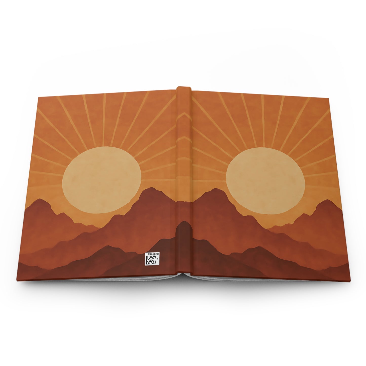 Desert Sunrise Hardcover Journal – Warm Earth Tones & Retro Mountain Design