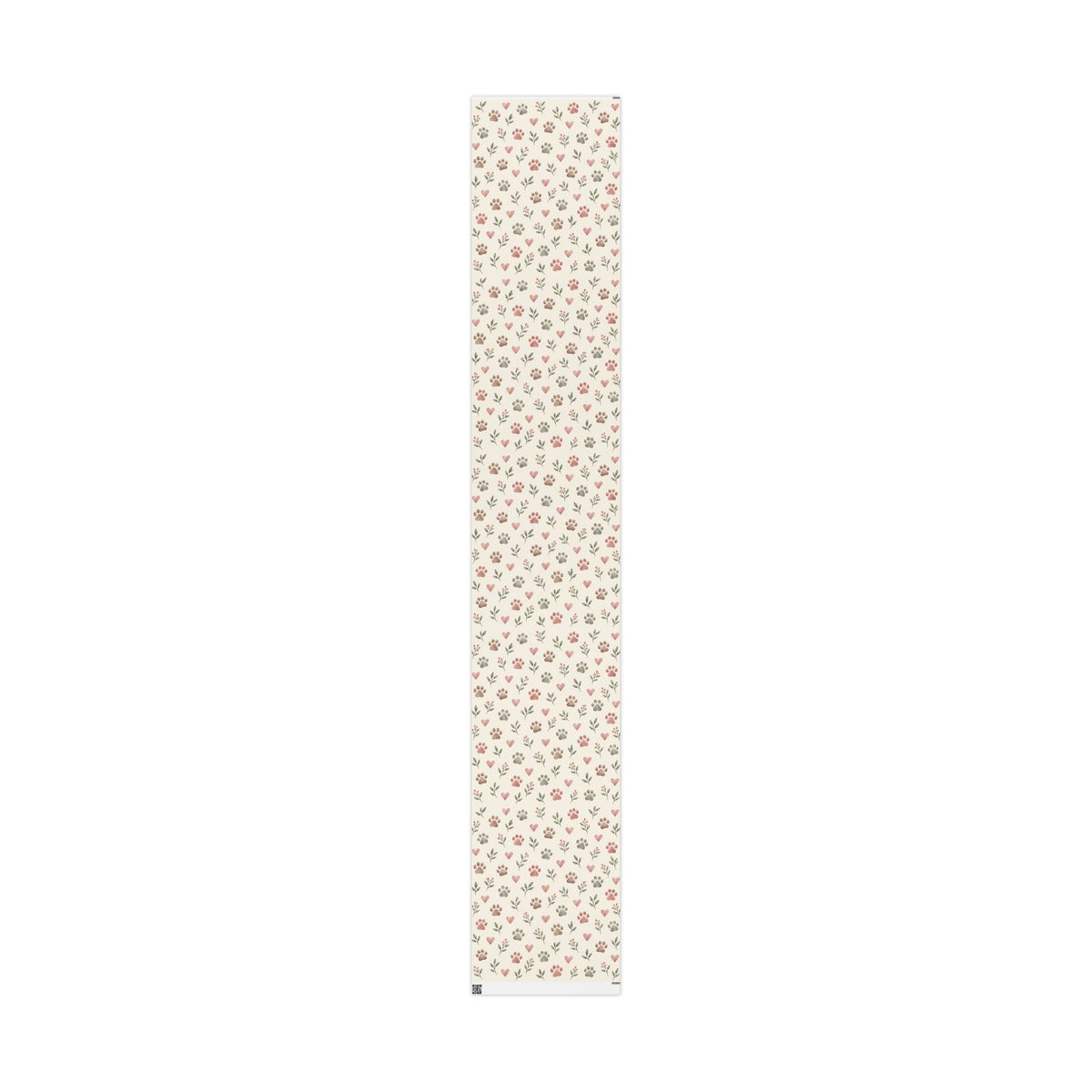 Floral Paw Print Wrapping Paper — Botanical Gift Wrap for Pet Lovers