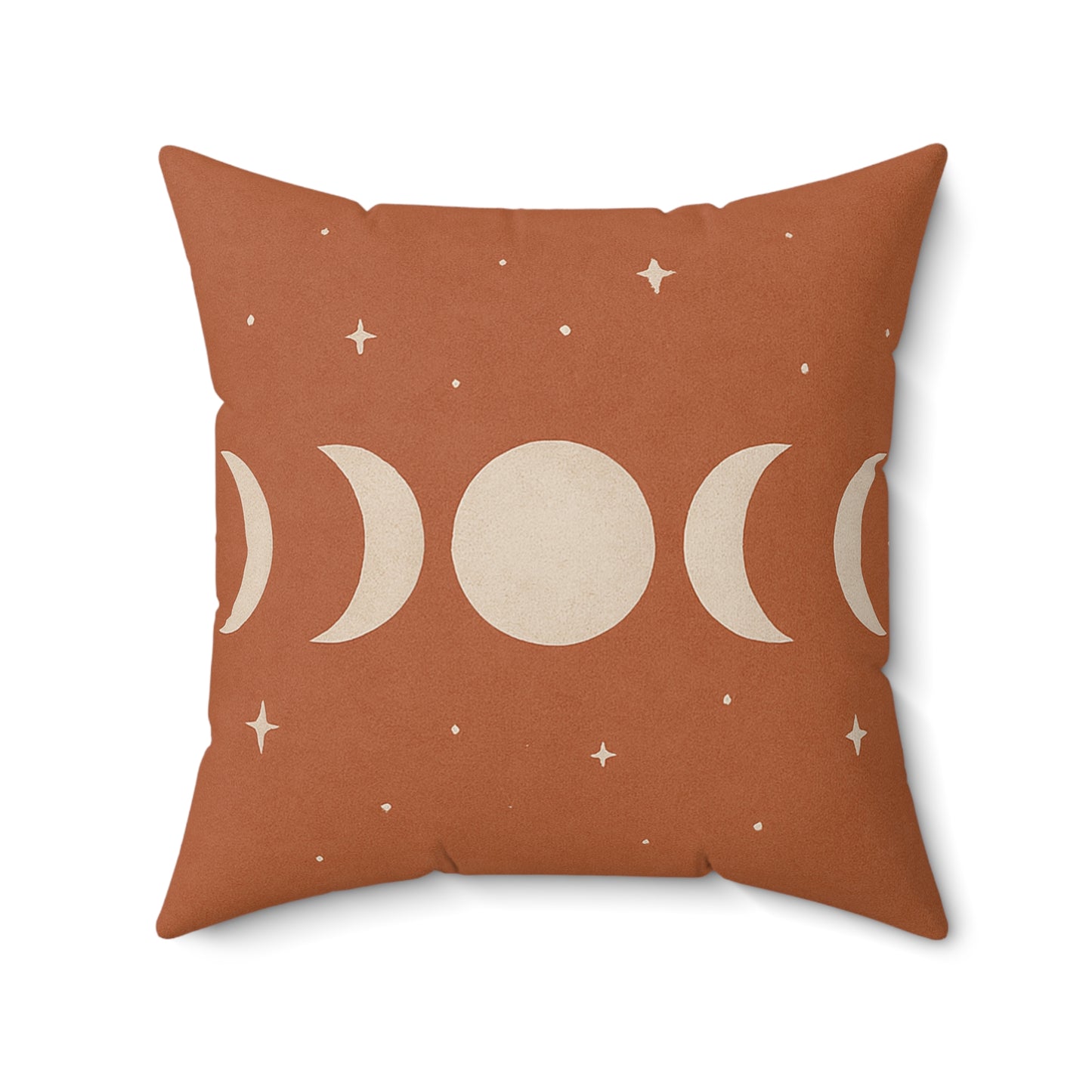 Boho Moon Phases Throw Pillow - Terracotta Celestial Decor