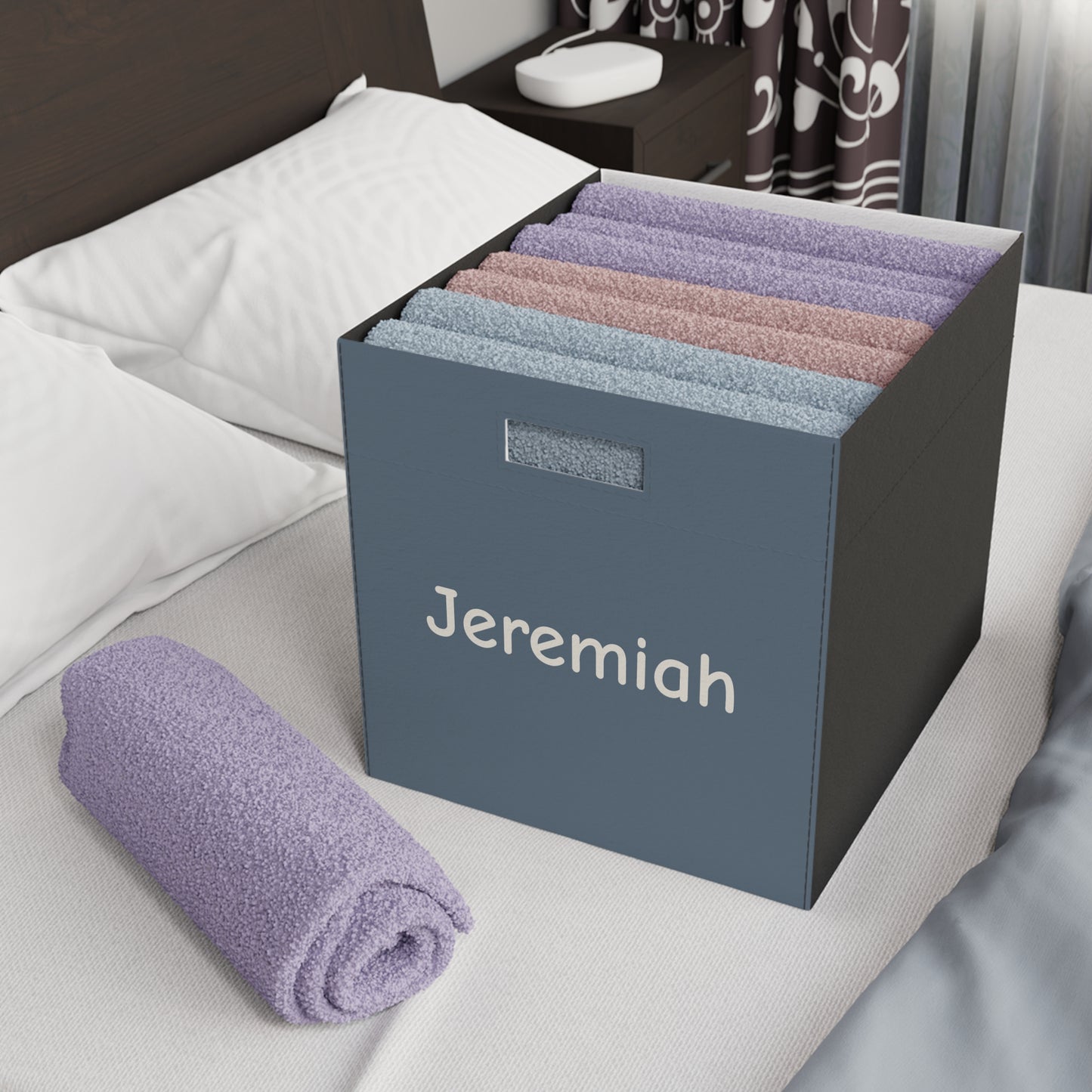 Personalized Felt Storage Box - Custom Name Kids Toy & Nursery Organizer