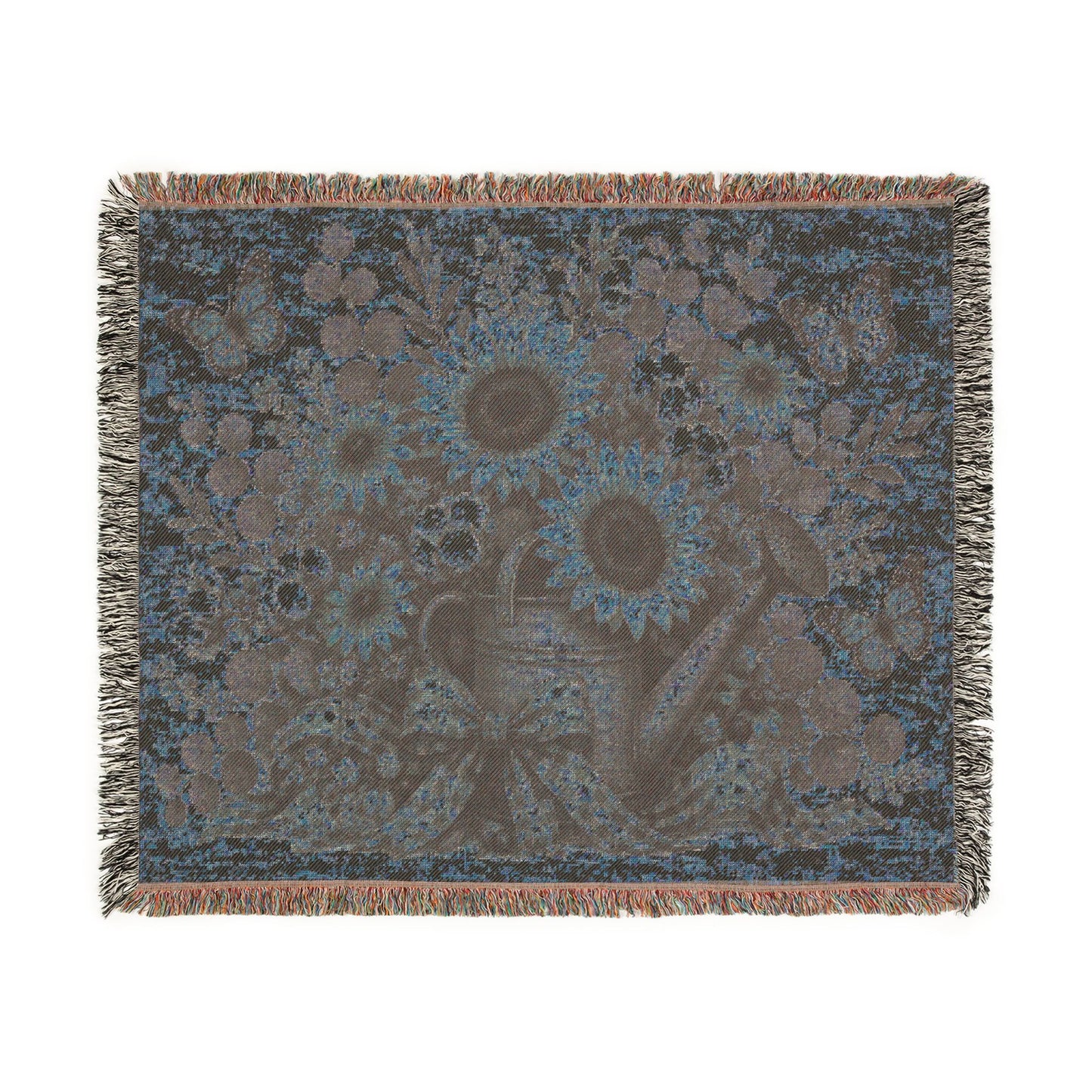 Sunflower Bouquet Woven Blanket — Vintage Floral Throw