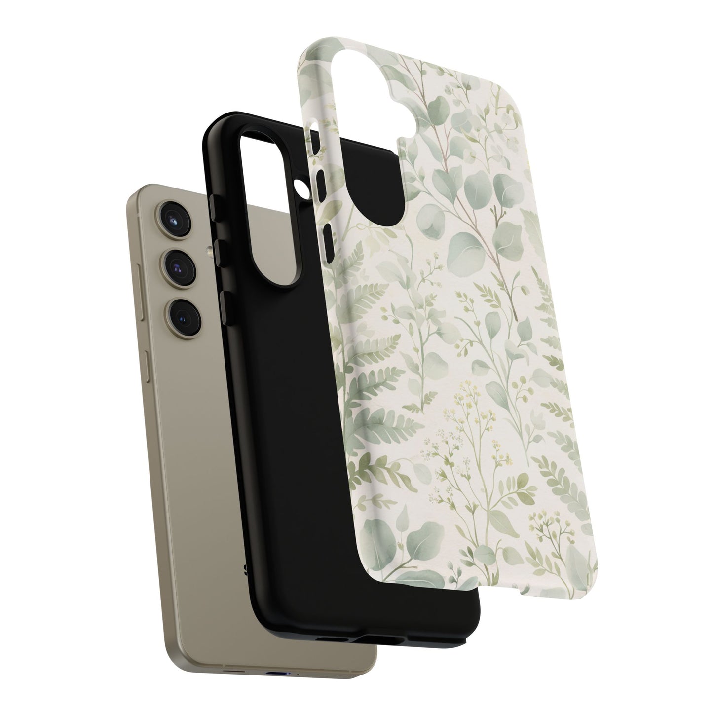 Floral Fern Tough Phone Case — Soft Green Botanical iPhone Cover