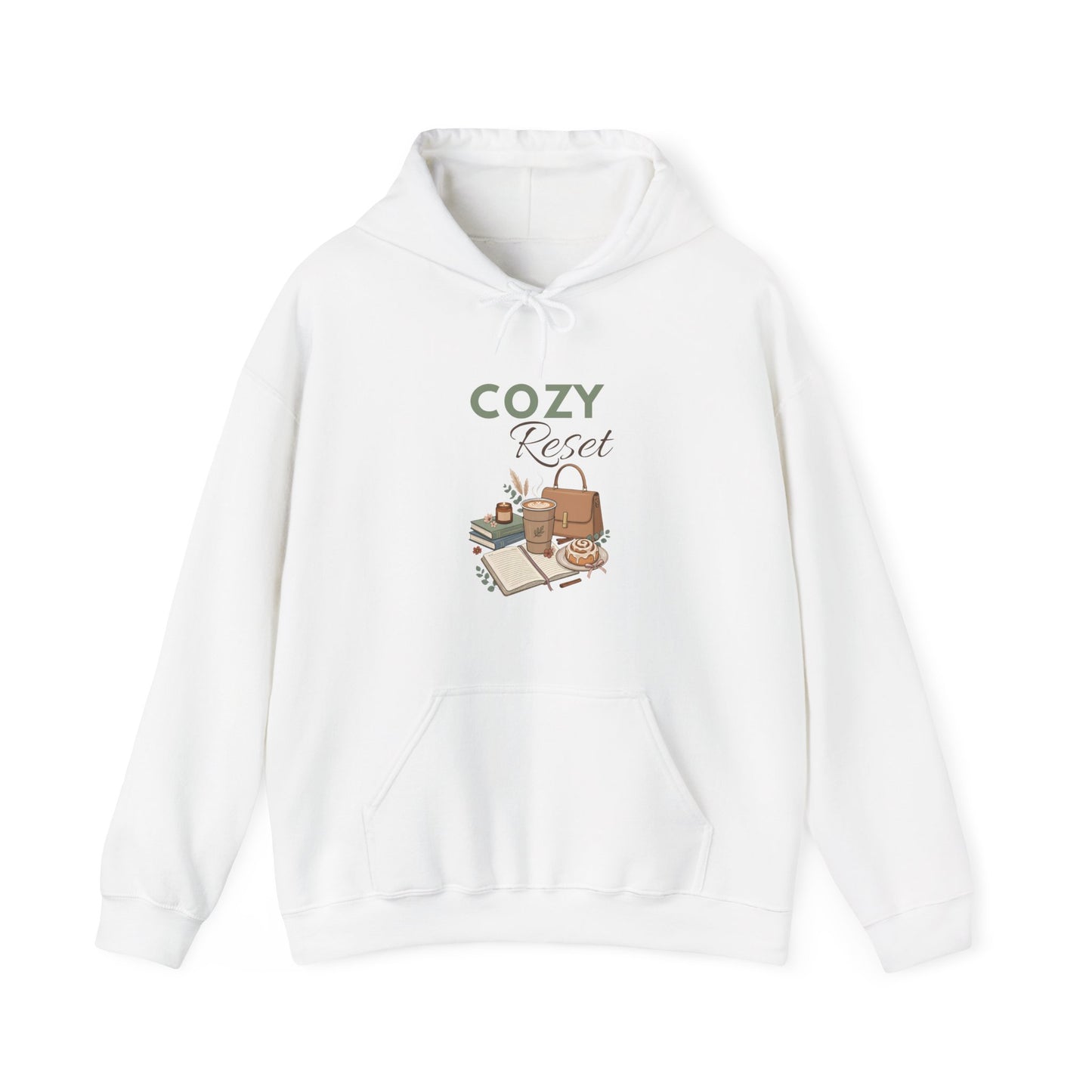 Cozy Reset Hoodie — Cozy Reading & Relaxation Graphic Sweatshirt
