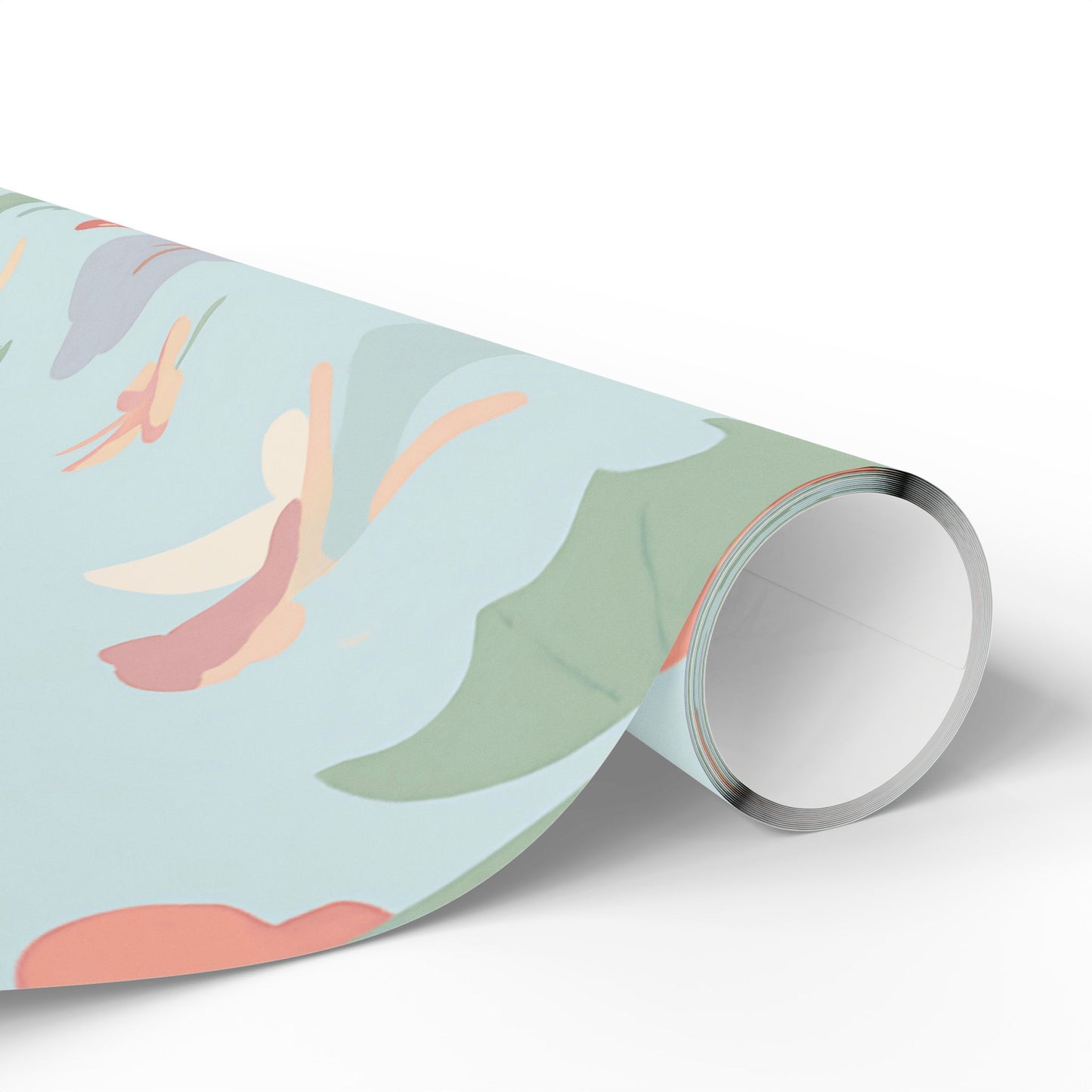 Whimsical Fairy Tale Wrapping Paper – Dragons, Fairies & Castles on Pastel Blue