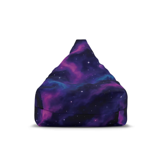 Galaxy Nebula Bean Bag Chair – Purple & Blue Cosmic Space Print