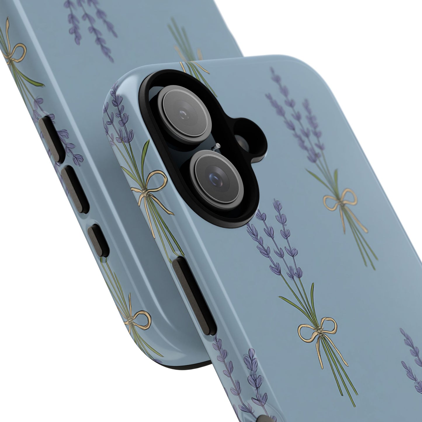 Lavender Bundle Phone Case – Blue Botanical Floral Print with 3D Wrap Design