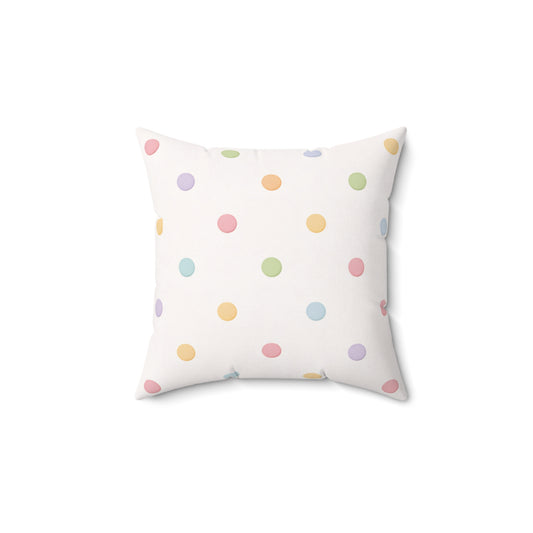 Pastel Polka Dot Throw Pillow – Cute Nursery Decorative Cushion