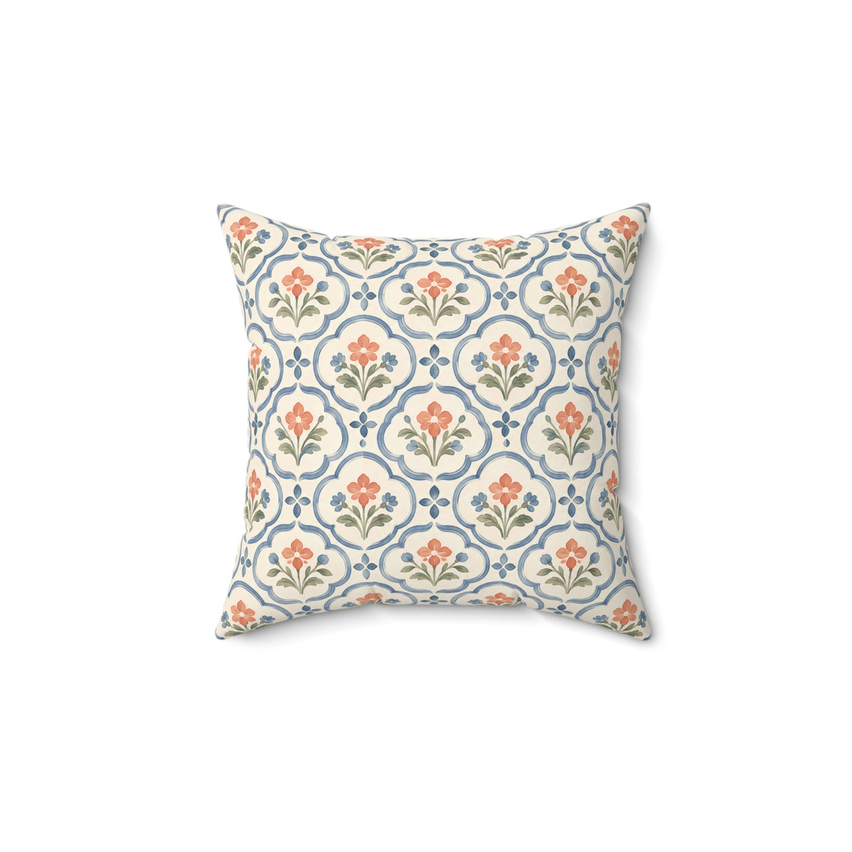 Vintage Floral Pattern Square Pillow