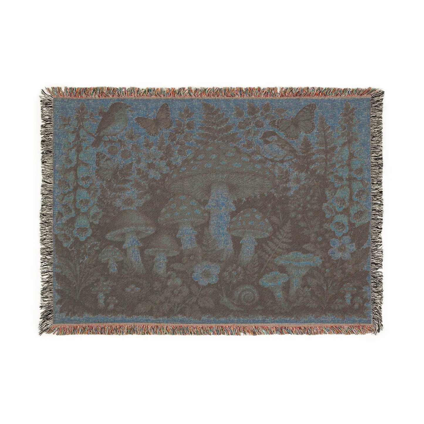 Mushroom Woodland Woven Blanket