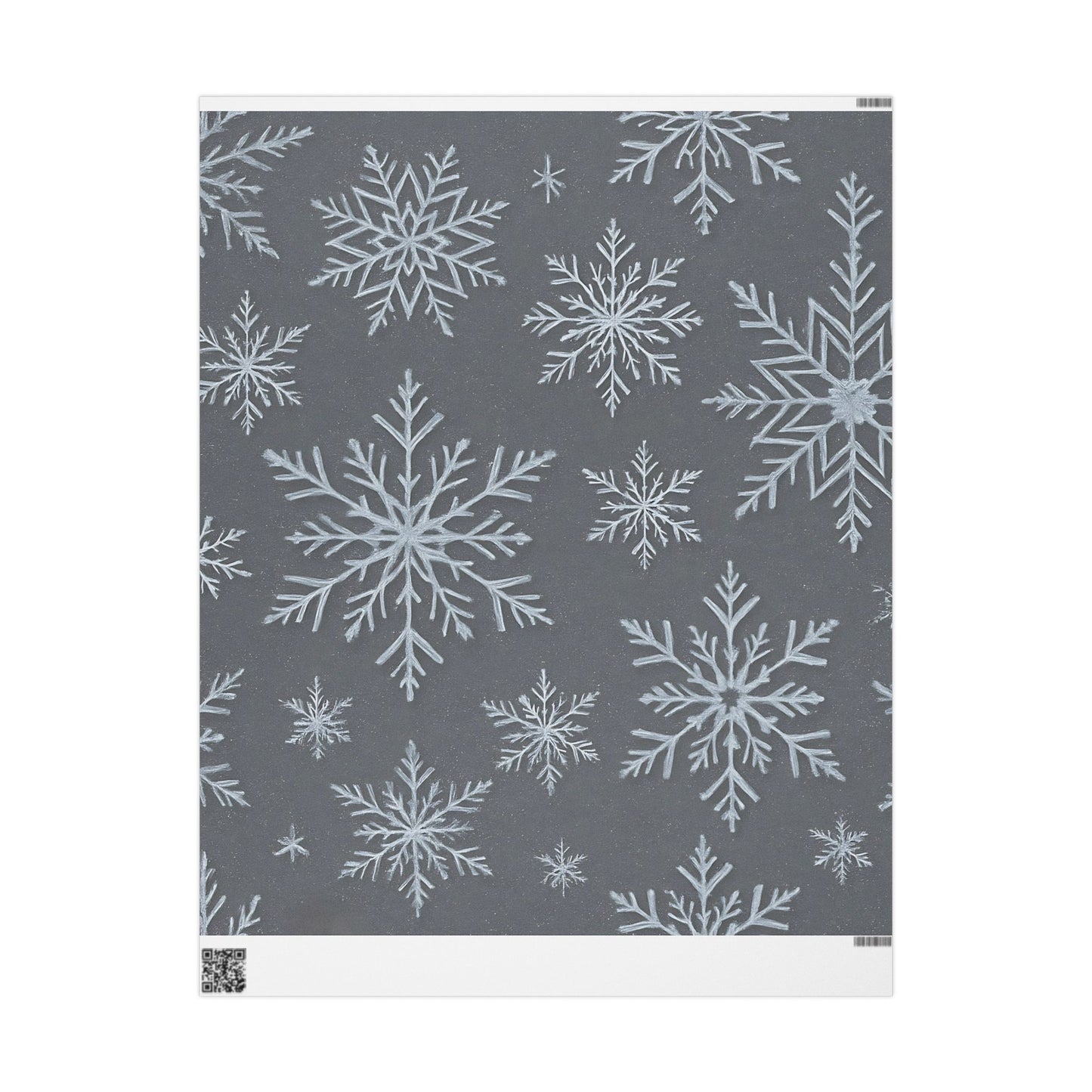Gray Snowflake Wrapping Paper – Elegant Winter Holiday Gift Wrap