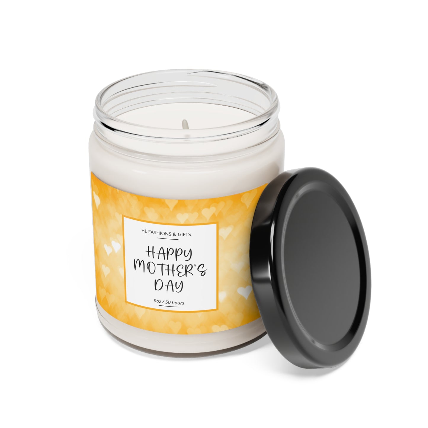 Happy Mother's Day Soy Candle - Yellow Hearts