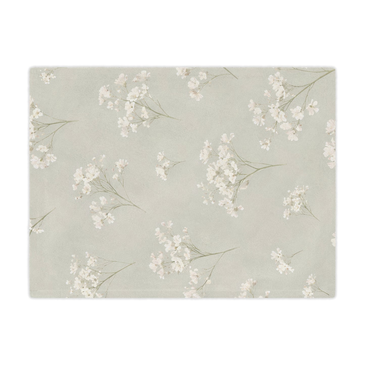 Floral Minky Blanket — Soft Neutral Baby’s Breath Throw for Nursery, Gift, & Cozy Home Decor