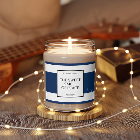 The Sweet Smell of Peace Soy Candle - Navy Blue Label
