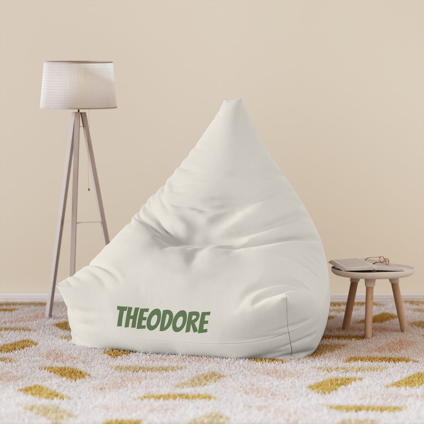 Personalized Bean Bag Cover – Custom Name "THEODORE" Cozy Kids Lounge Chair Cover