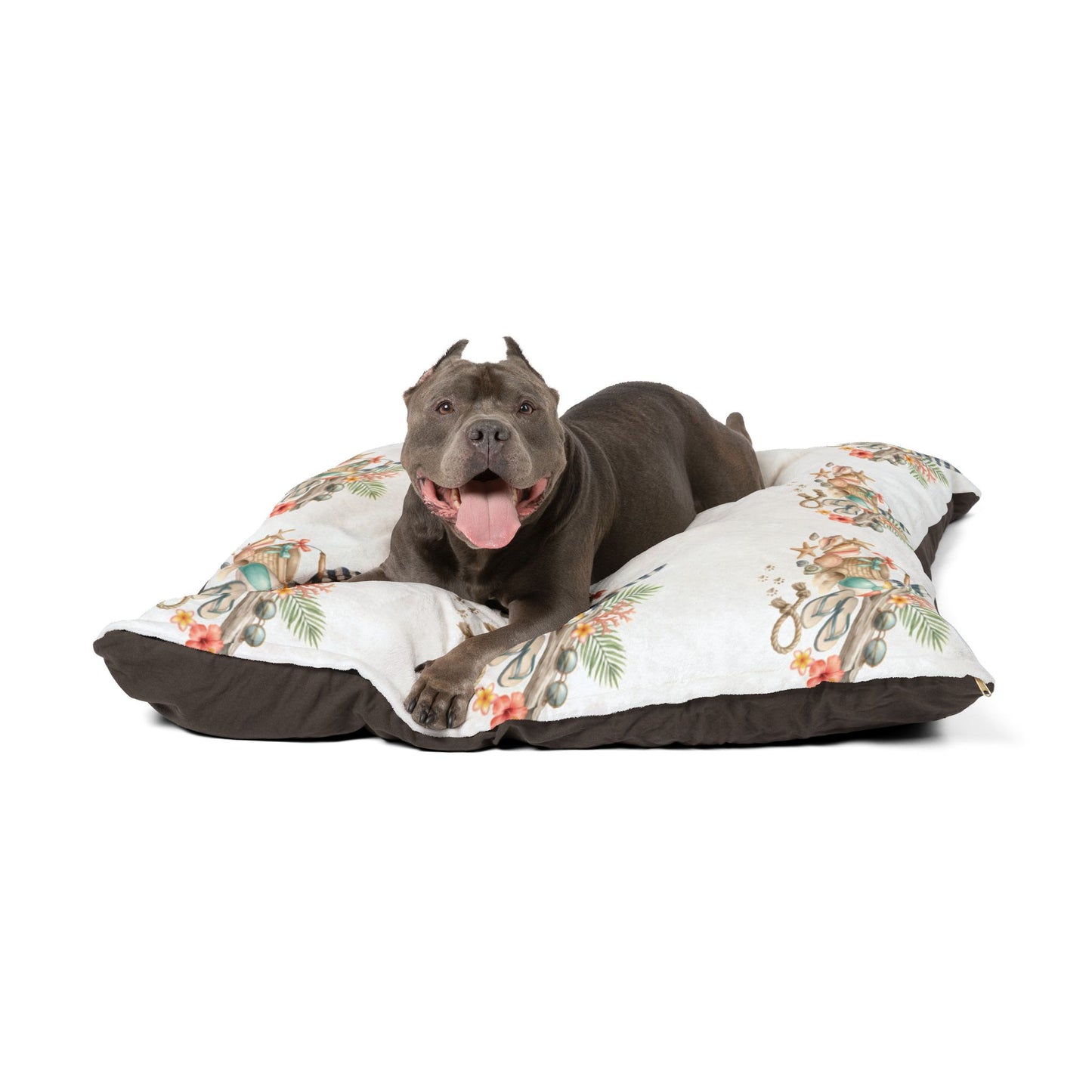 Coastal Seashell Pet Bed – Beachy Aromatic Shell Pattern Cushion for Dogs