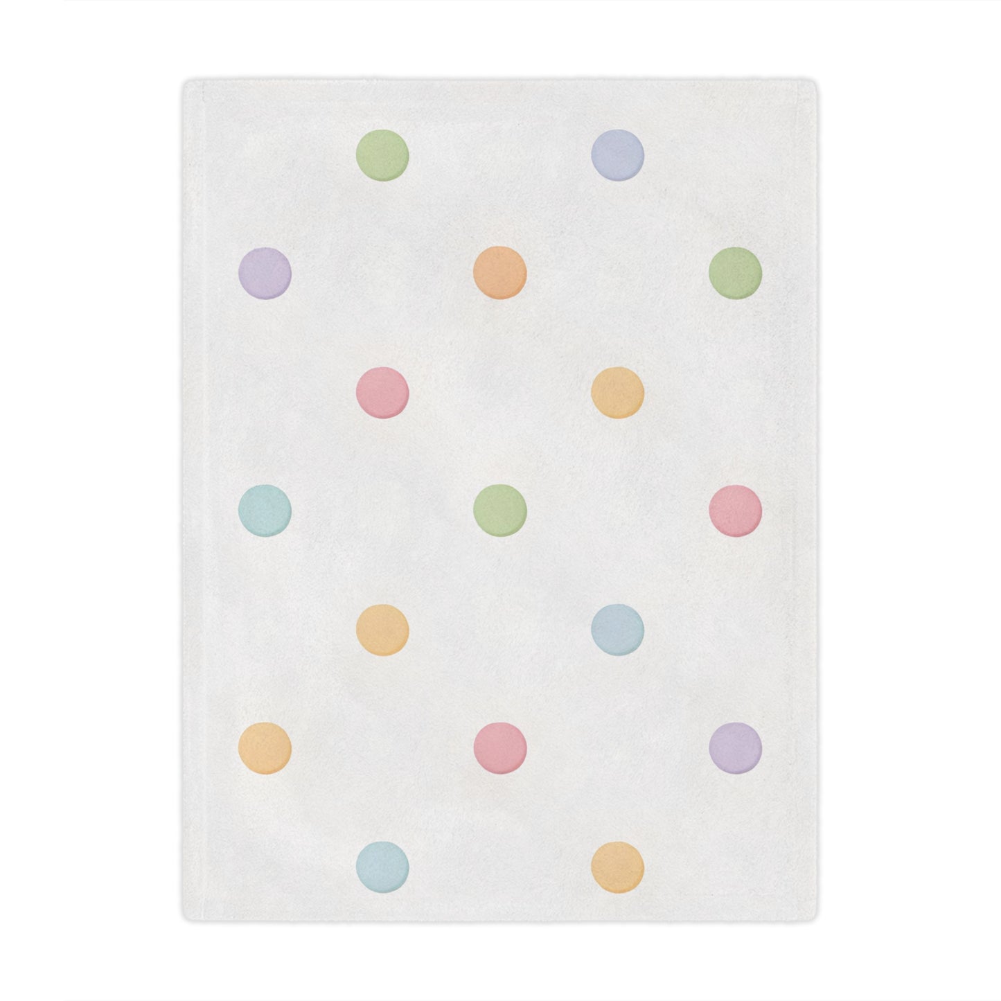 Pastel Polka Dot Minky Blanket — Soft Plush Baby Throw