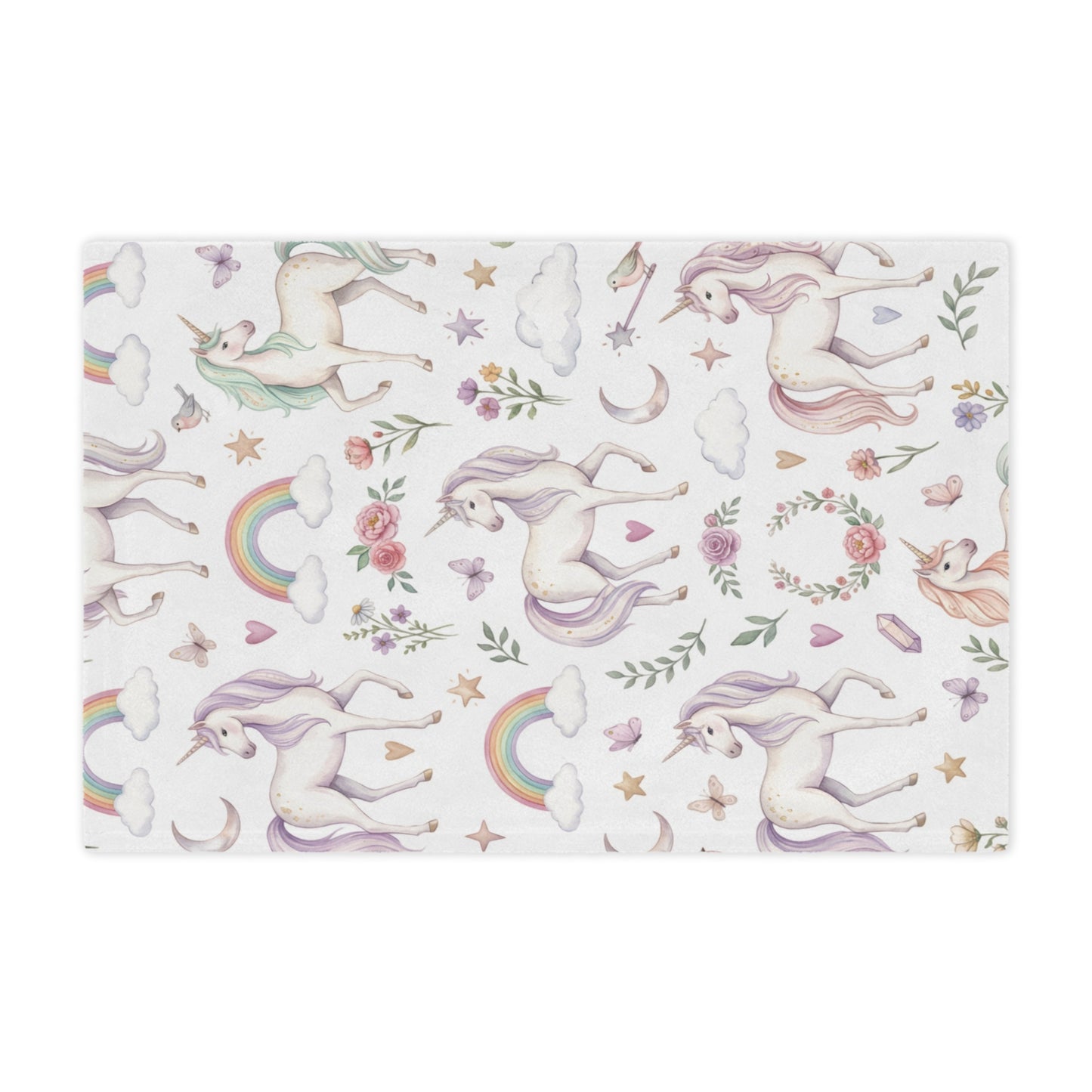 Unicorn Rainbow Minky Blanket – Soft Pastel Fantasy Throw for Kids & Nursery