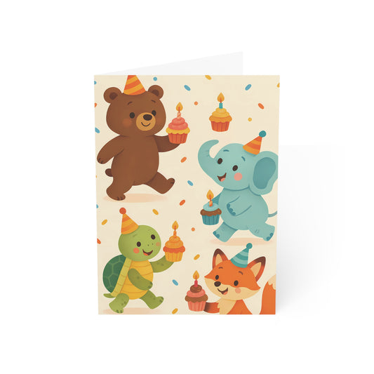 Party Animals Birthday Greeting Card – Premium 270gsm Paper, Includes Envelope