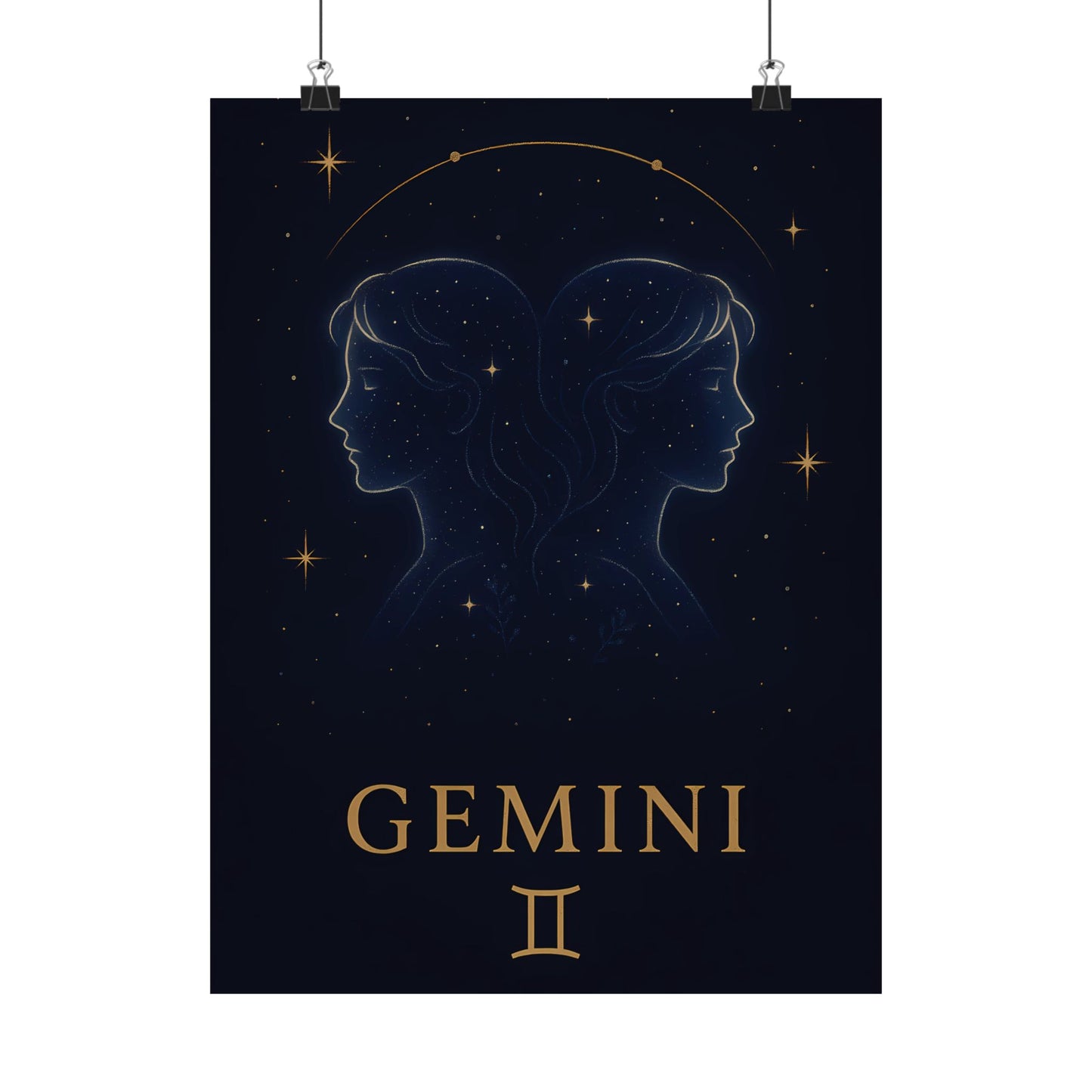 Gemini Zodiac Constellation Matte Poster – Celestial Astrology Wall Art Print (Multiple Sizes)