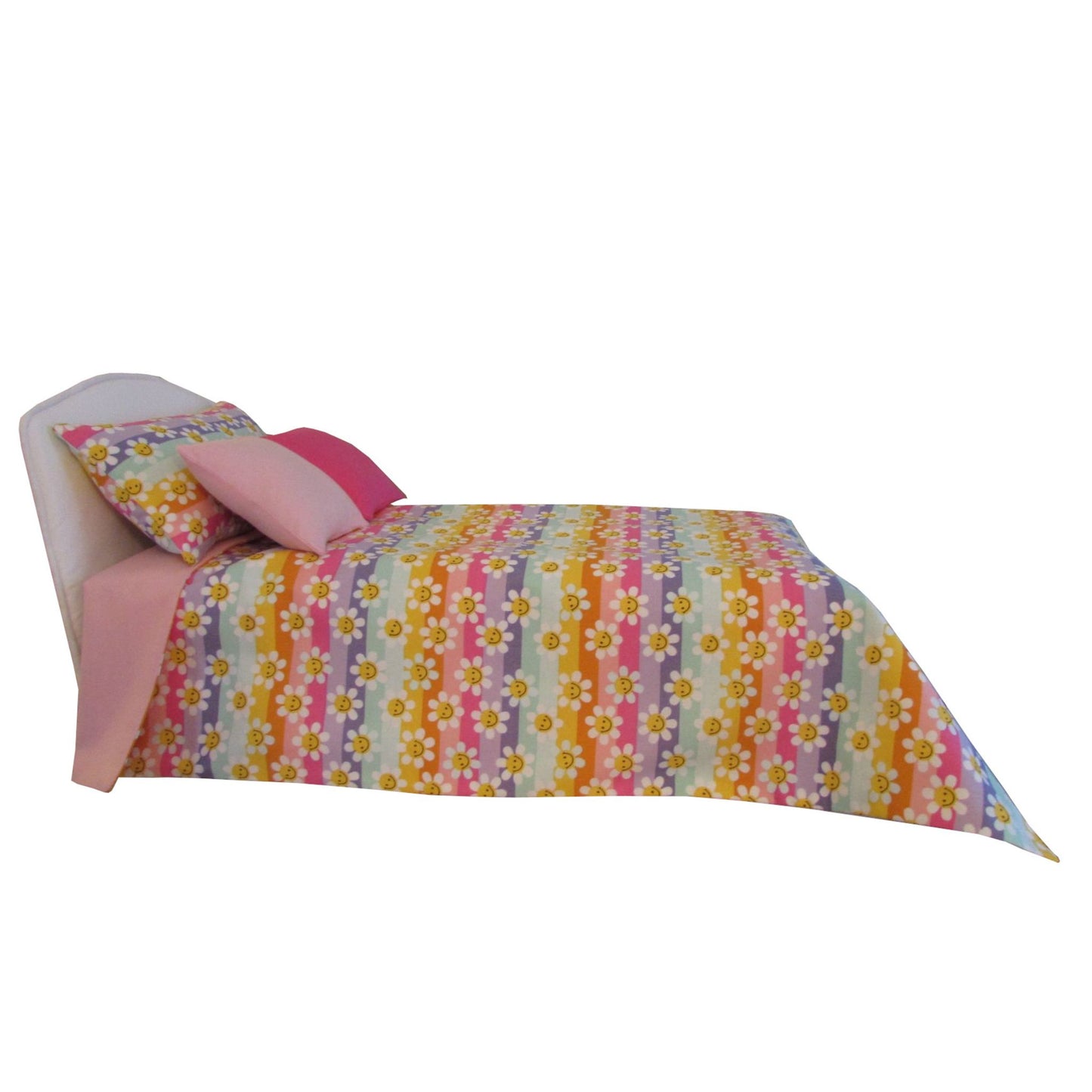 18-Inch Doll Bedding Set with Bedspread & Pillows