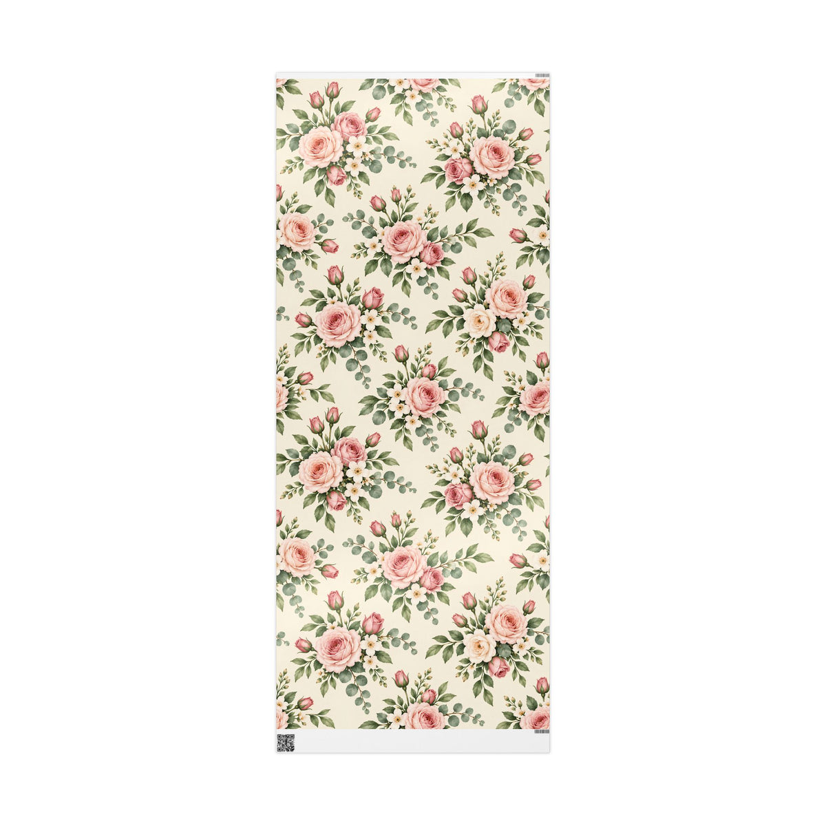 Floral Rose Wrapping Paper Roll — Vintage Pink Garden Gift Wrap