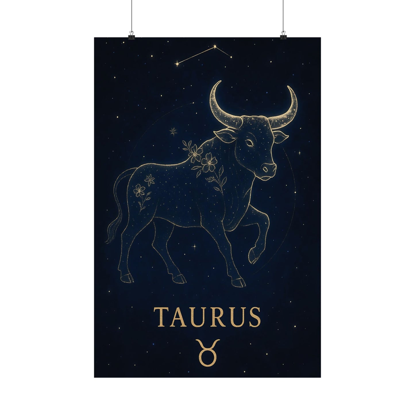 Taurus Zodiac Constellation Matte Poster – Celestial Astrology Wall Art Print (Multiple Sizes)