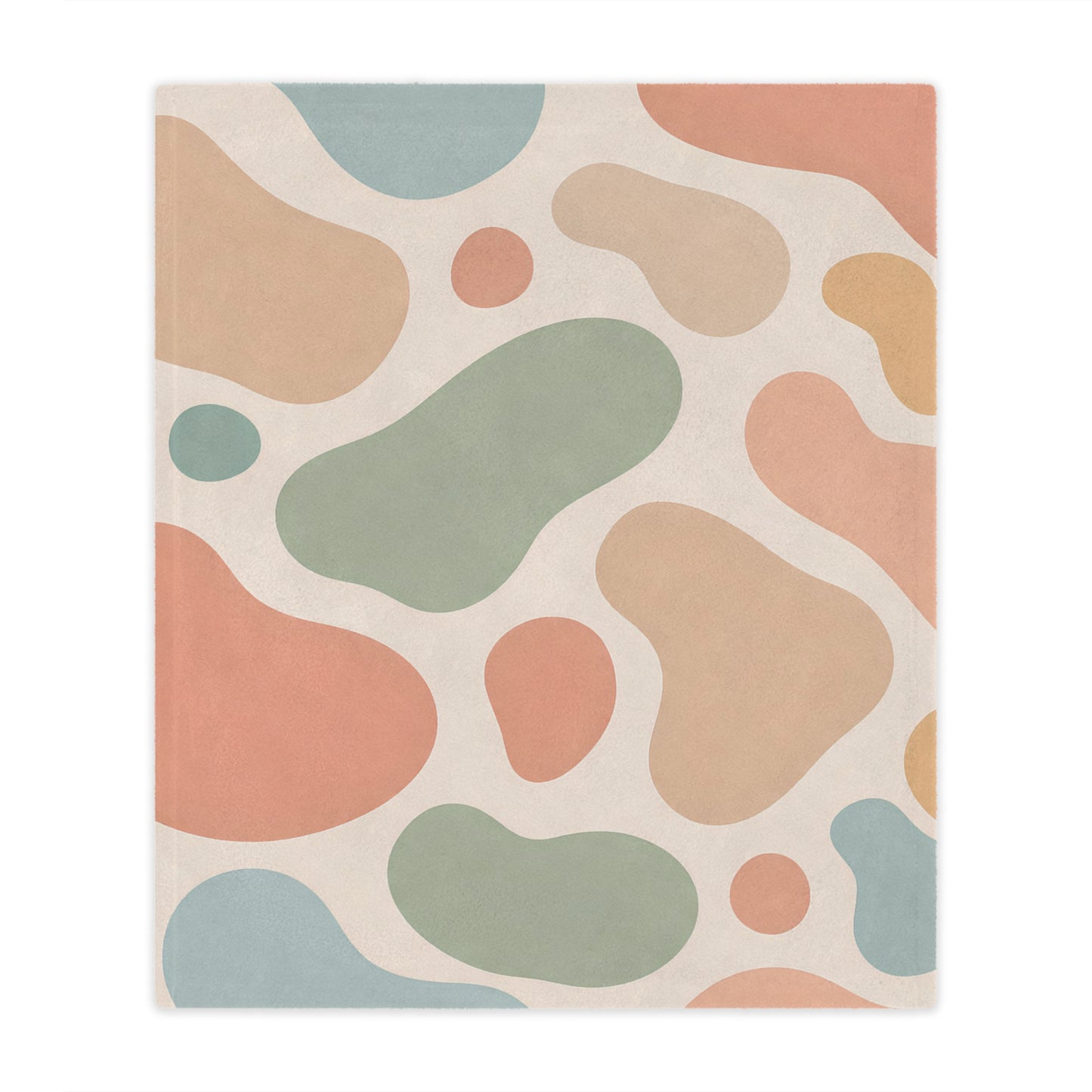 Abstract Pastel Minky Blanket — Organic Blob Pattern Cozy Throw