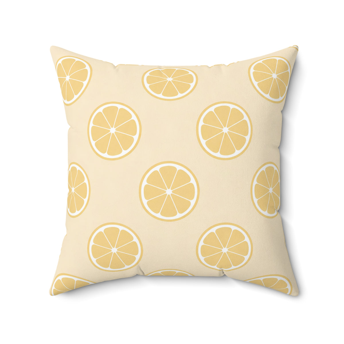Lemon Slice Decorative Pillow — Sunny Citrus Pattern Throw Pillow