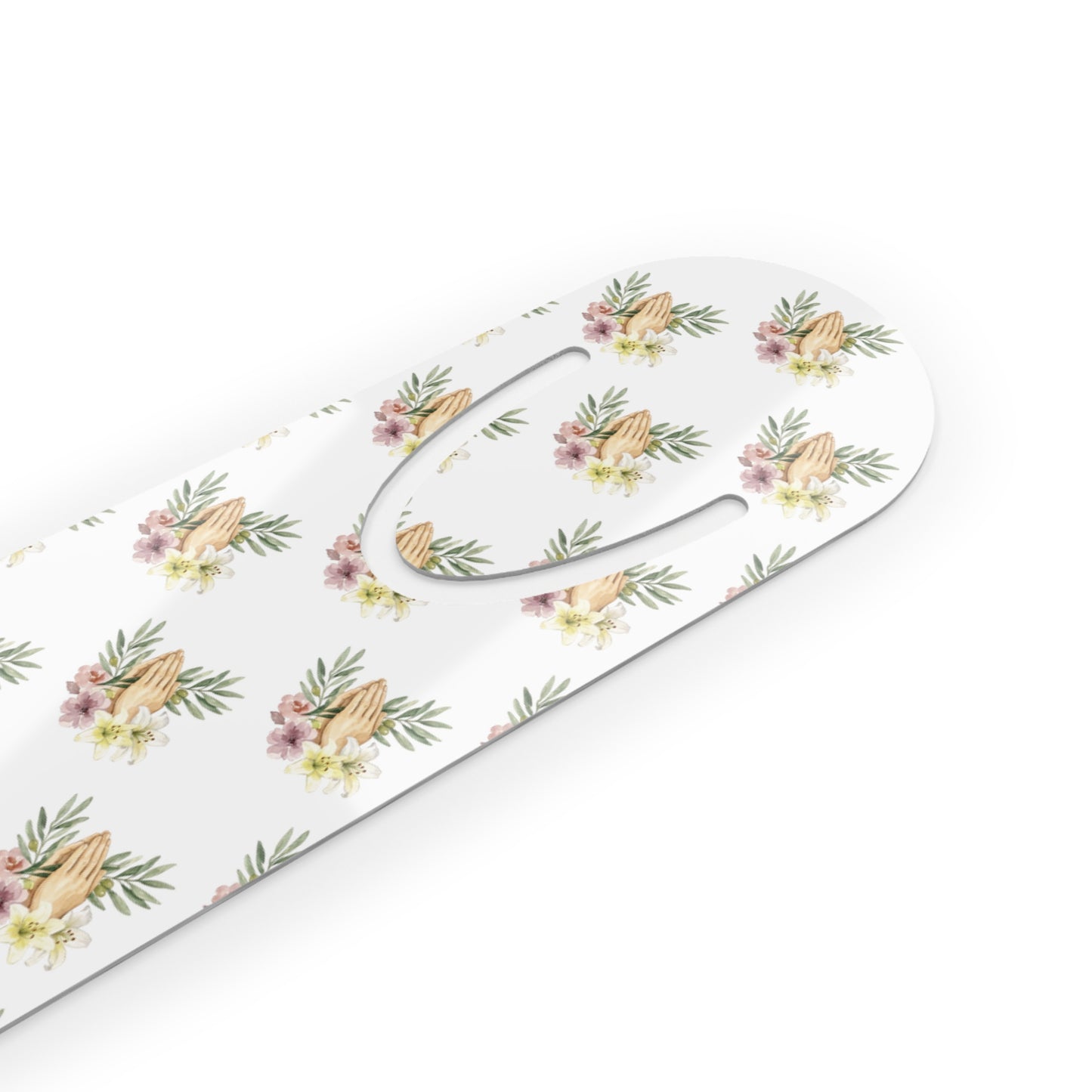 Praying Hands Metal Bookmark – Christian Floral Bookmark – Watercolor Bible Bookmark – Inspirational Gift for Book Lovers