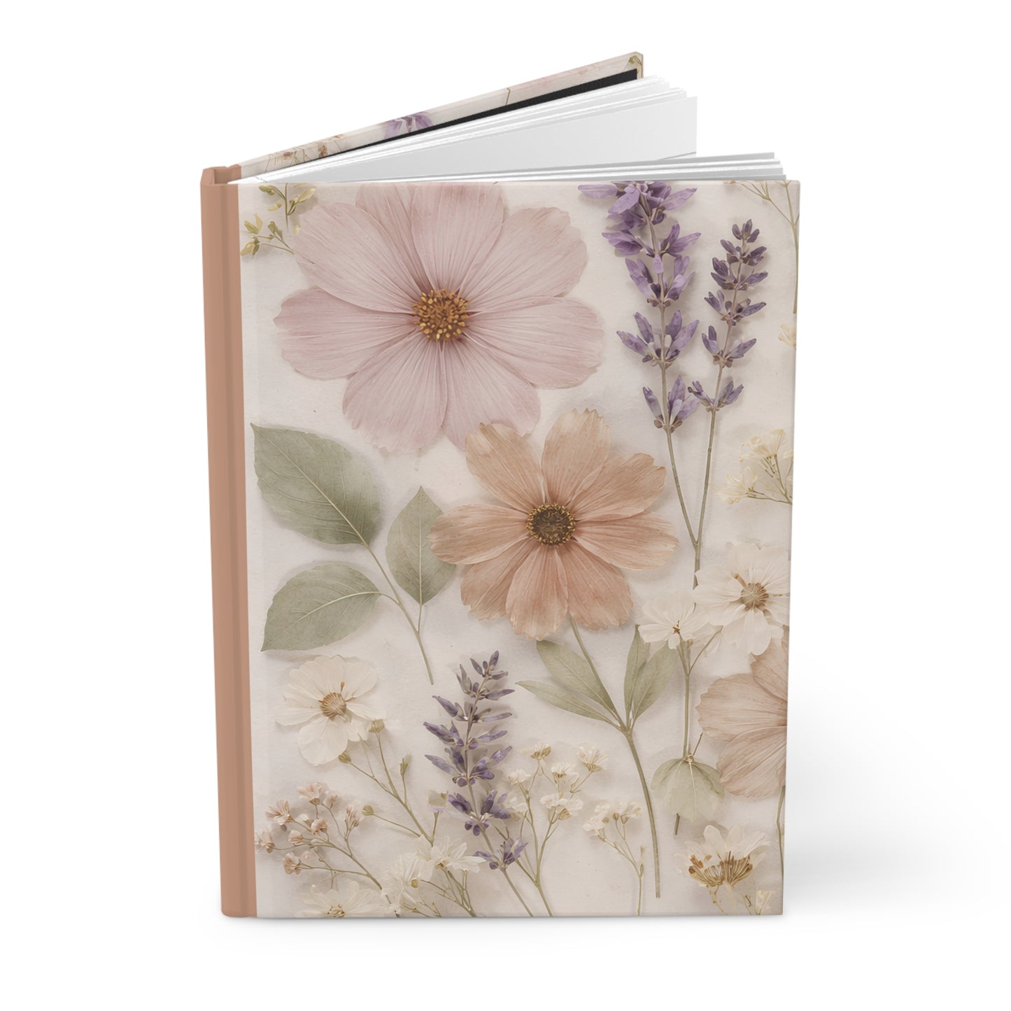 Floral Hardcover Journal — Vintage Dried Flowers & Lavender Notebook