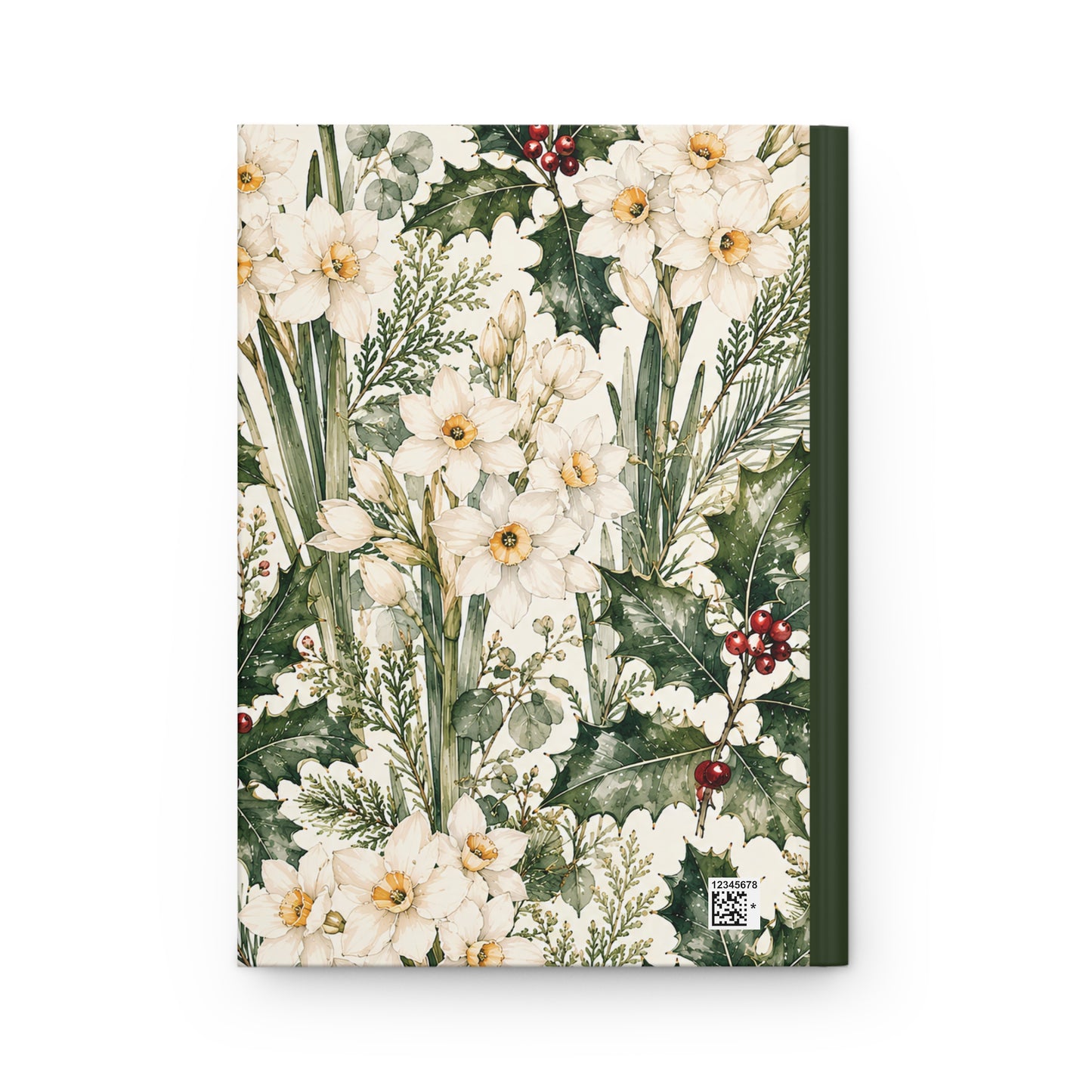 Hardcover Journal — Personalized Botanical Holiday Floral Notebook (Name: Elizabeth)