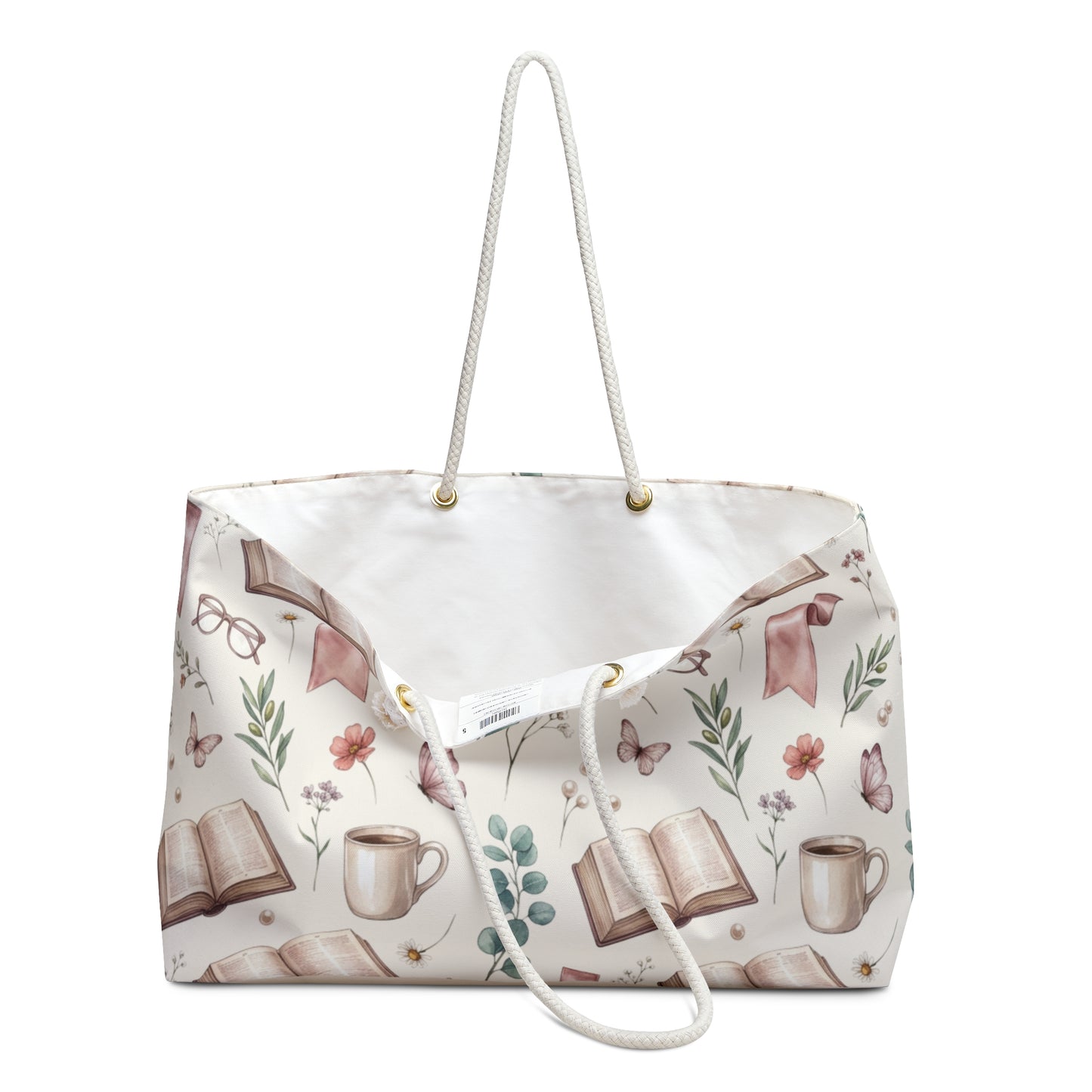 Floral Booklover Weekender Bag — Cozy Reading Travel Tote