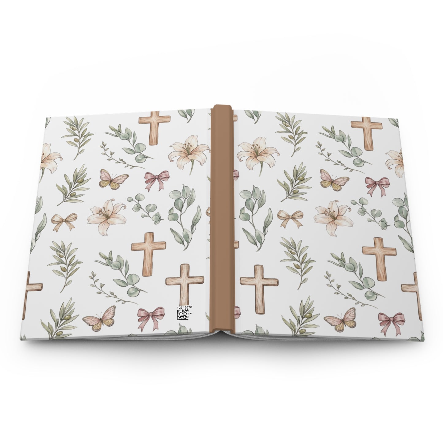 Floral Cross Hardcover Journal — Christian Prayer & Devotional Notebook