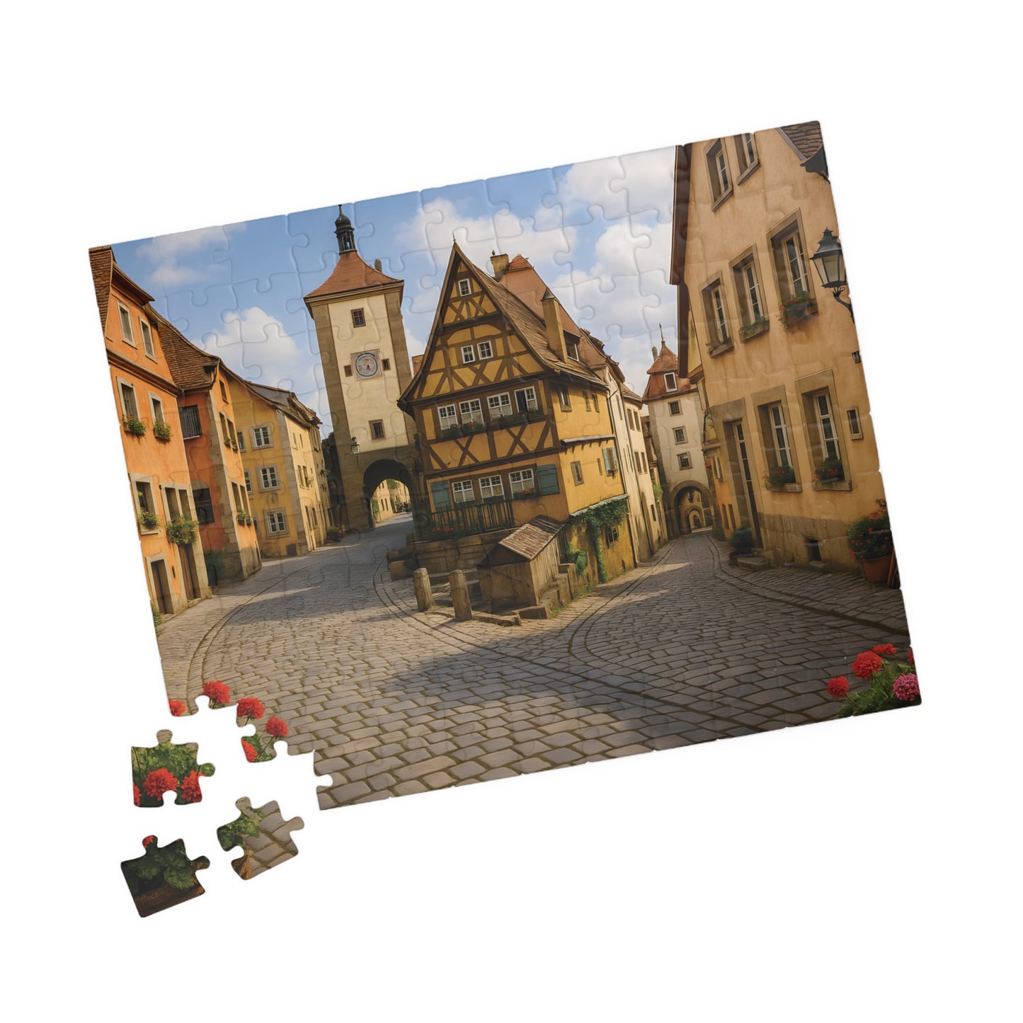 Medieval German Village Puzzle – Cobblestone Streets & Historic Architecture