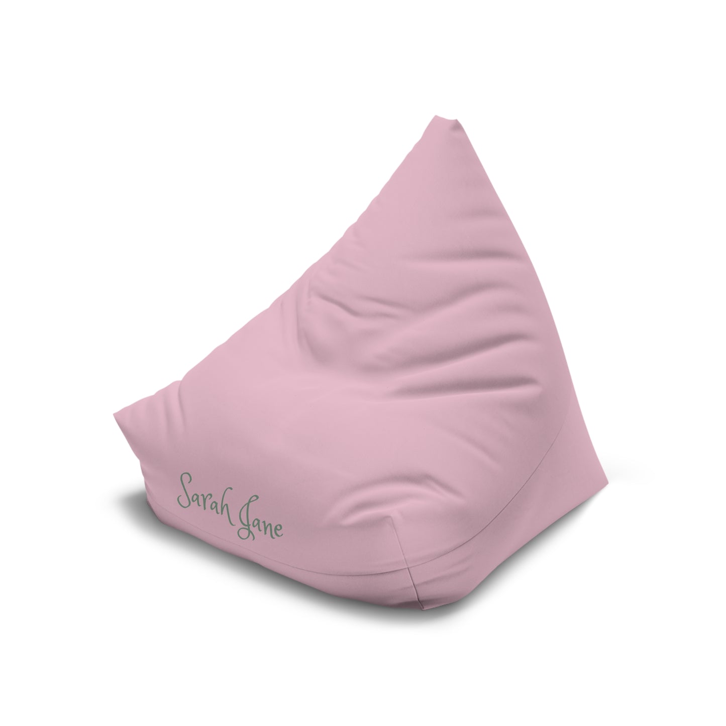 Personalized Pink Bean Bag Cover — Custom Name Script (e.g., “Sarah Jane”)