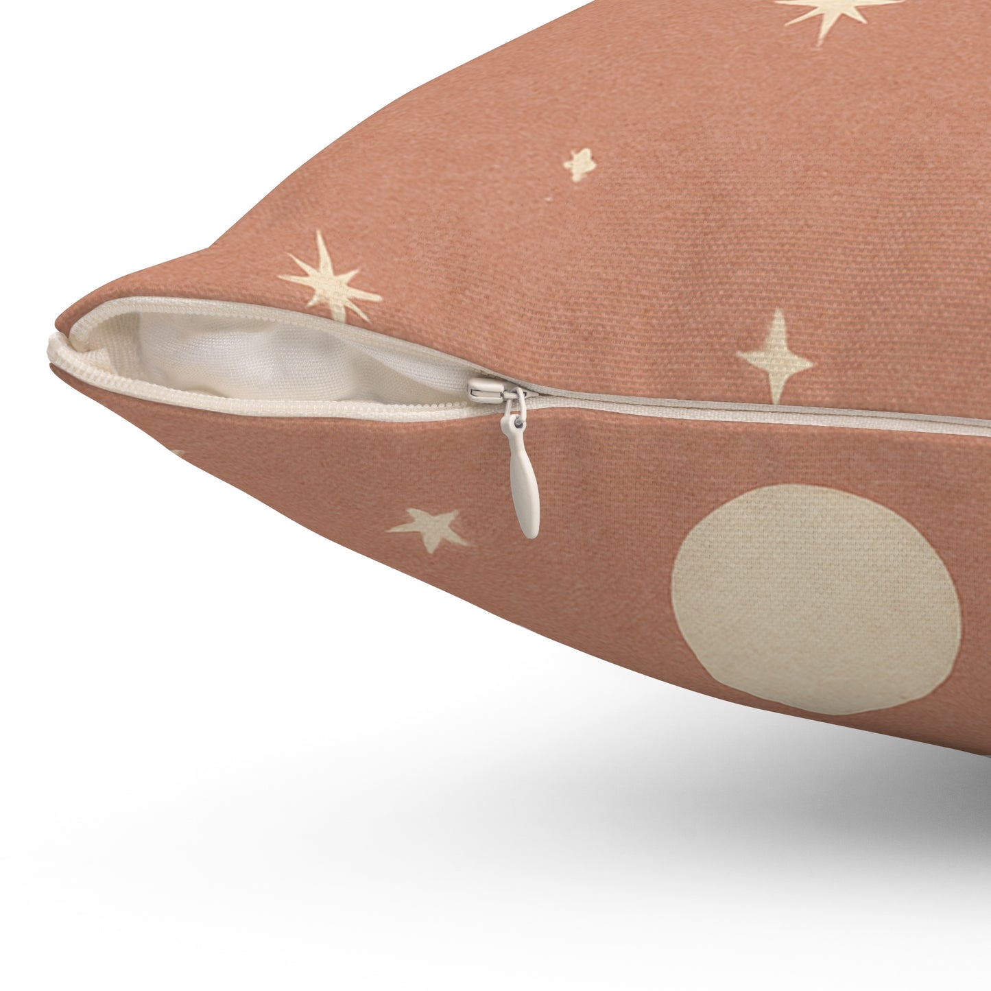 Blush Moon & Stars Throw Pillow - Celestial Boho Decorative Cushion with Double-Sided Print