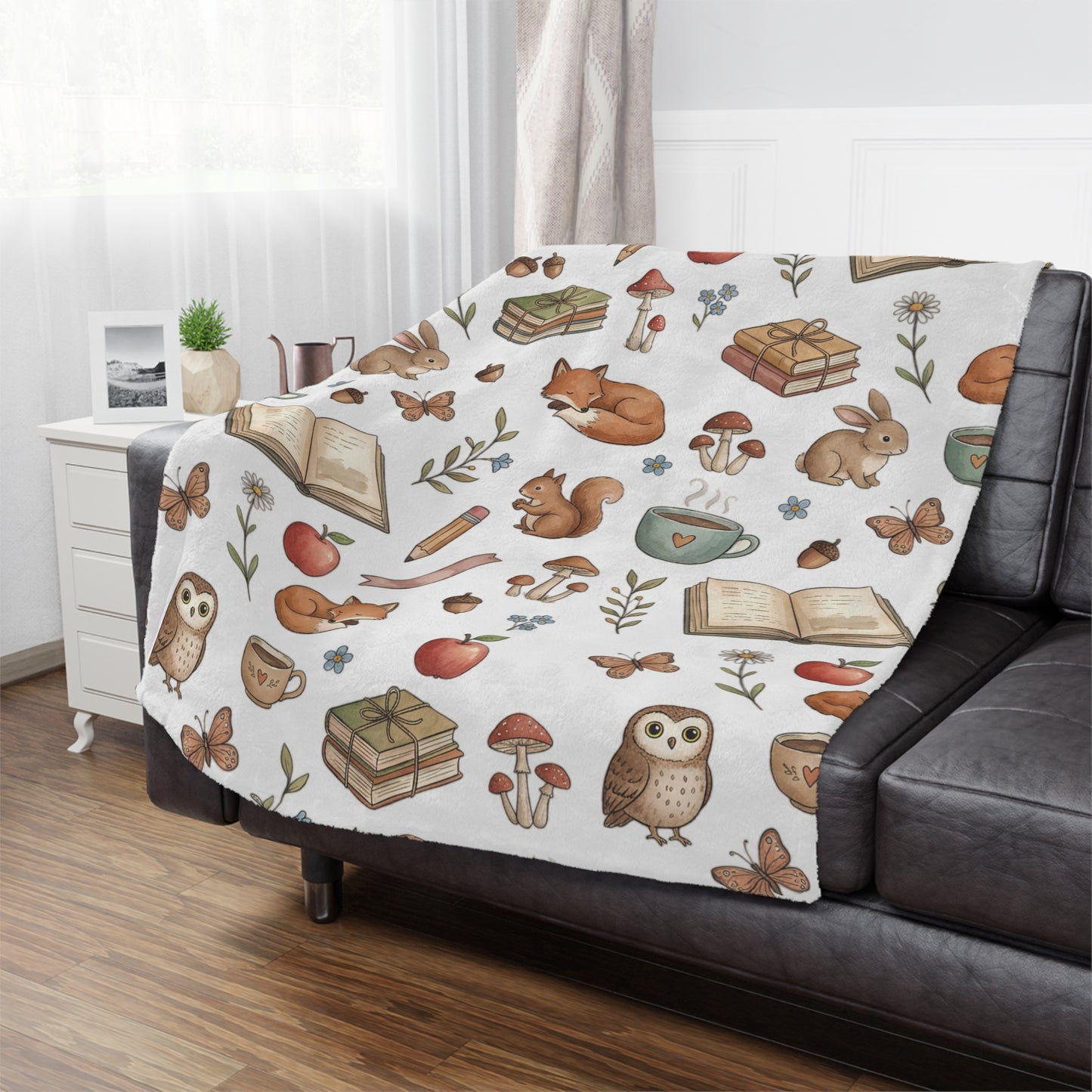 Cozy Woodland Storybook Minky Blanket
