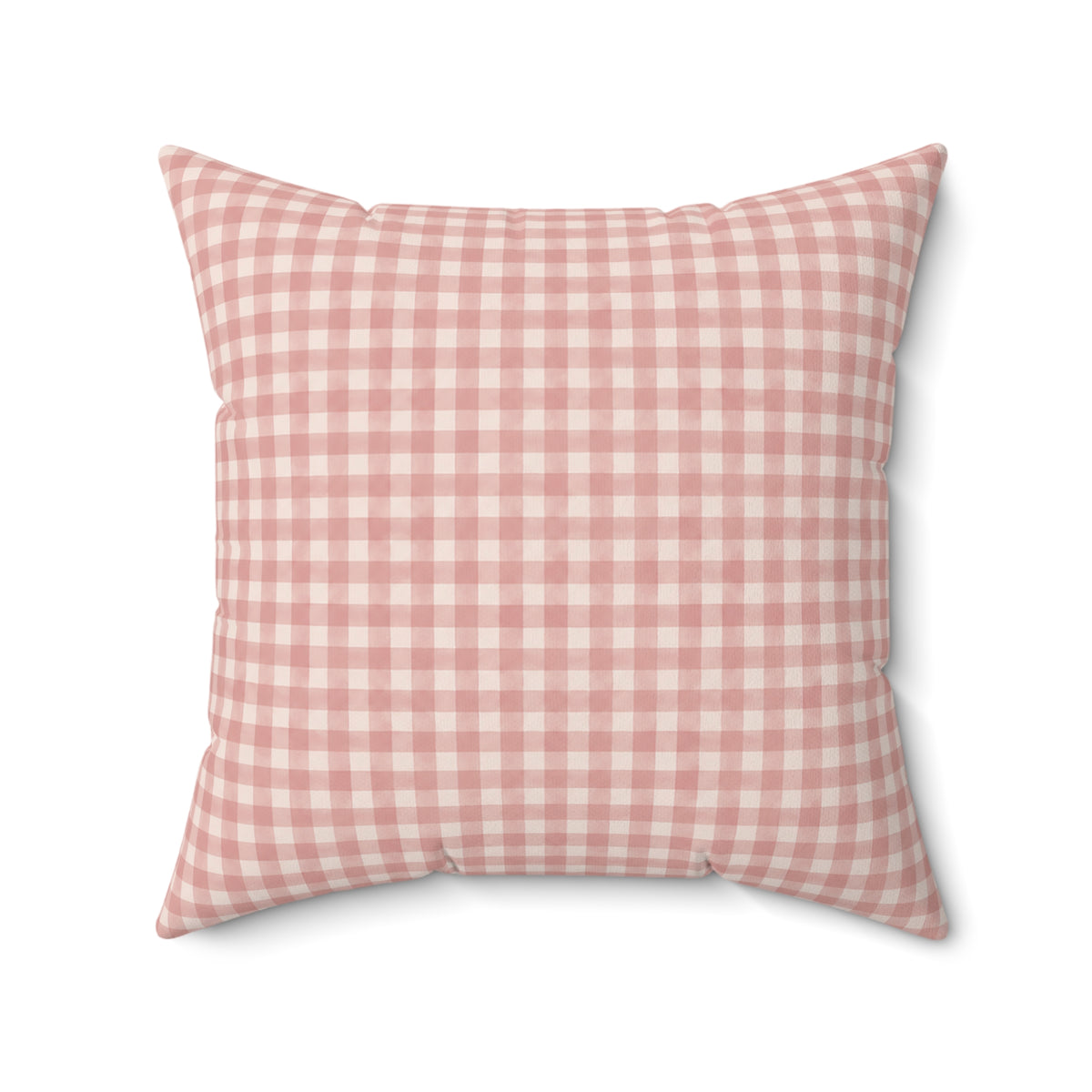 Pink Gingham Decorative Pillow - Farmhouse Check Throw Pillow