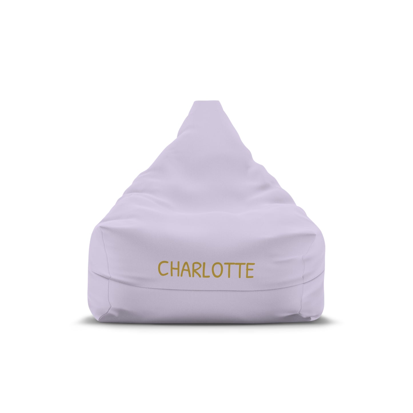 Personalized Lilac Bean Bag Cover — Custom Name "CHARLOTTE"