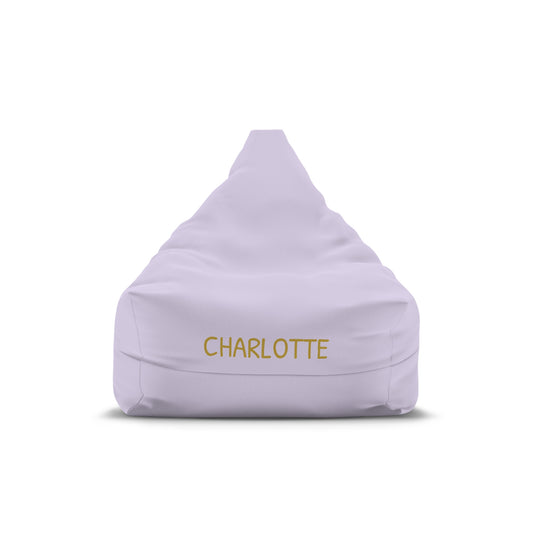 Personalized Lilac Bean Bag Cover — Custom Name "CHARLOTTE"